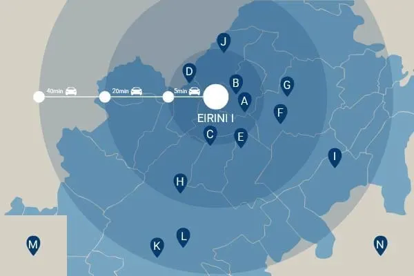 إيريني ١ — location map