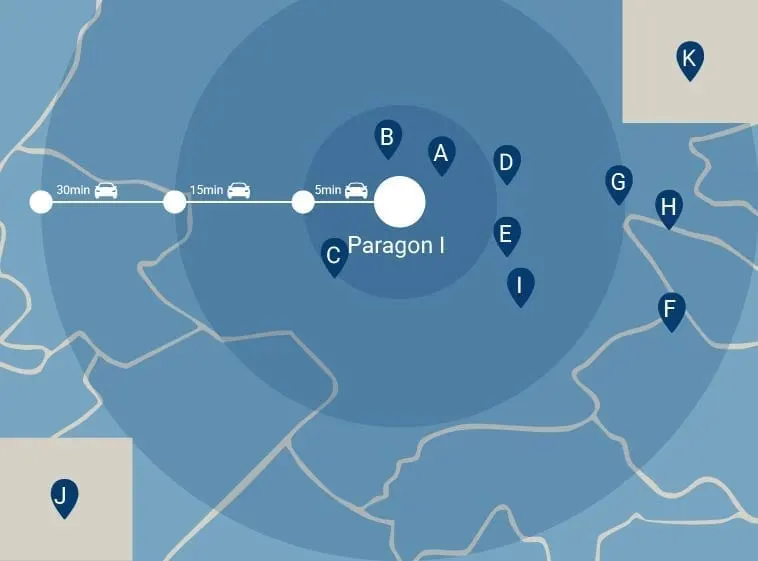 باراغون ١ — location map